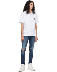 Polo brodé blanc Amiri