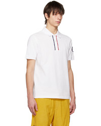 Polo brodé blanc Moncler