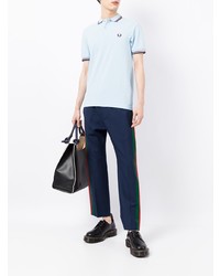 Polo brodé bleu clair Fred Perry