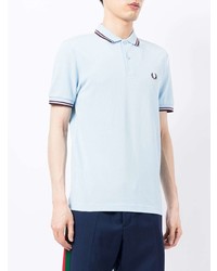 Polo brodé bleu clair Fred Perry