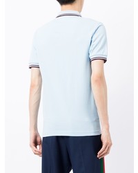 Polo brodé bleu clair Fred Perry