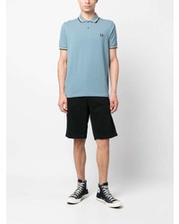 Polo brodé bleu clair Fred Perry