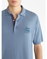 Polo brodé bleu clair Etro