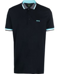 Polo brodé bleu marine BOSS