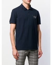 Polo brodé bleu marine Alexander McQueen