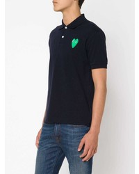 Polo brodé bleu marine Comme Des Garcons Play