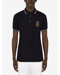 Polo brodé bleu marine Dolce & Gabbana