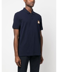 Polo brodé bleu marine Moschino