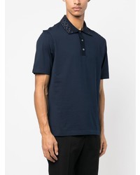 Polo brodé bleu marine Ferragamo