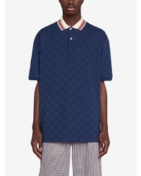 Polo brodé bleu marine Gucci