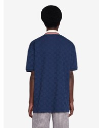 Polo brodé bleu marine Gucci