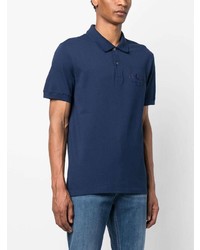 Polo brodé bleu marine Alexander McQueen