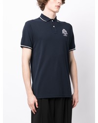 Polo brodé bleu marine Hackett