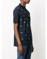 Polo brodé bleu marine Paul Smith