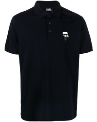 Polo brodé bleu marine Karl Lagerfeld