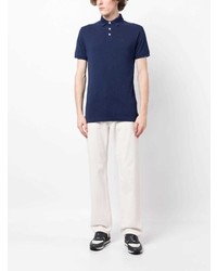 Polo brodé bleu marine Hackett