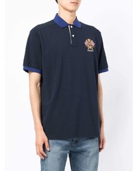 Polo brodé bleu marine Hackett