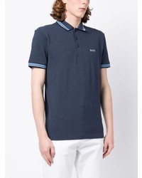 Polo brodé bleu marine BOSS