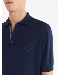 Polo brodé bleu marine Etro