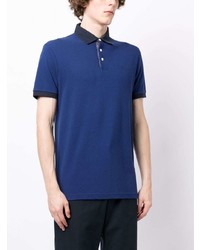 Polo brodé bleu marine Hackett