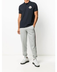 Polo brodé bleu marine Moncler