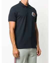 Polo brodé bleu marine Moncler