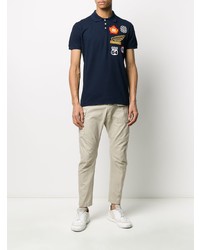 Polo brodé bleu marine DSQUARED2