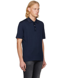 Polo brodé bleu marine Ferragamo