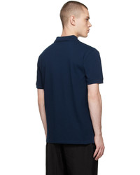 Polo brodé bleu marine Alexander McQueen