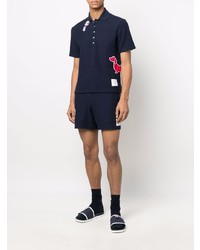 Polo brodé bleu marine Thom Browne