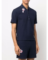 Polo brodé bleu marine Thom Browne