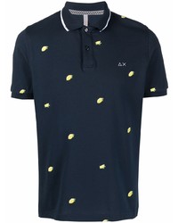 Polo brodé bleu marine Sun 68