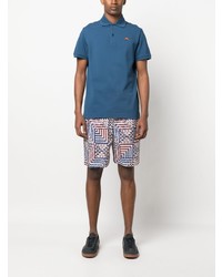 Polo brodé bleu Etro