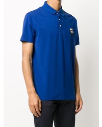 Polo brodé bleu Karl Lagerfeld