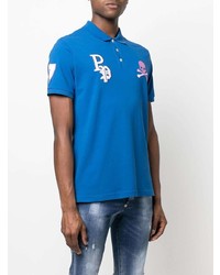 Polo brodé bleu Philipp Plein