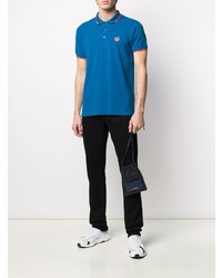 Polo brodé bleu Kenzo