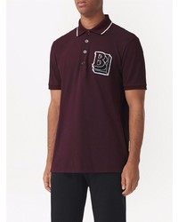 Polo brodé bordeaux Burberry