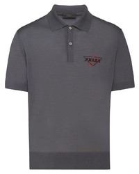 Polo brodé gris foncé