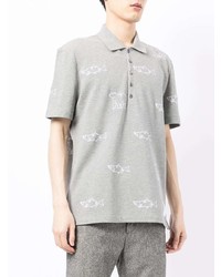 Polo brodé gris Thom Browne