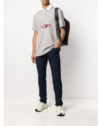 Polo brodé gris Tommy Hilfiger