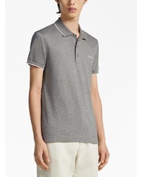 Polo brodé gris Zegna