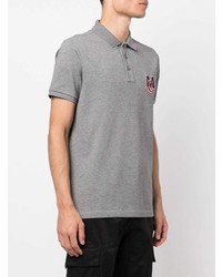 Polo brodé gris Moncler