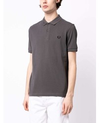 Polo brodé gris Fred Perry