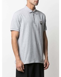 Polo brodé gris Karl Lagerfeld