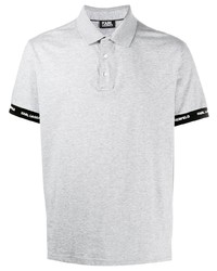 Polo brodé gris Karl Lagerfeld