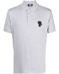 Polo brodé gris Karl Lagerfeld