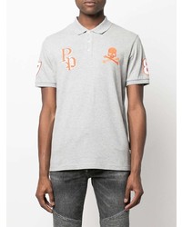 Polo brodé gris Philipp Plein