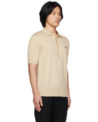 Polo brodé marron clair Fred Perry