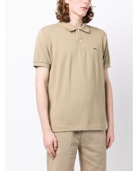 Polo brodé marron clair Lacoste