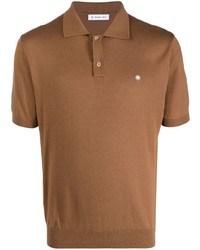 Polo brodé marron clair Manuel Ritz